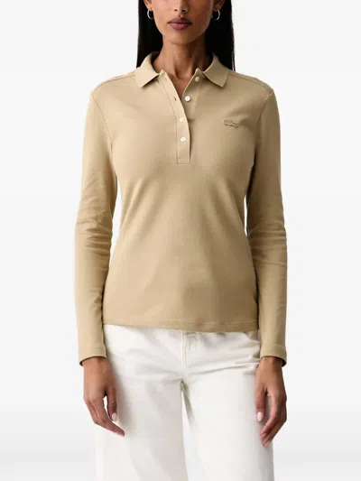 Lacoste Logo-patch Long-sleeve Polo Shirt In Multi