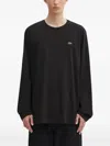 Lacoste Logo-patch Long-sleeve T-shirt In Black