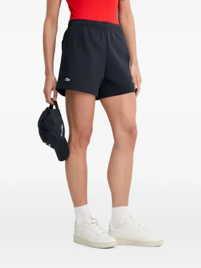 Lacoste Logo-patch Mini Shorts In Blue