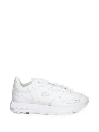 Lacoste Logo-patch Panelled Sneakers In White