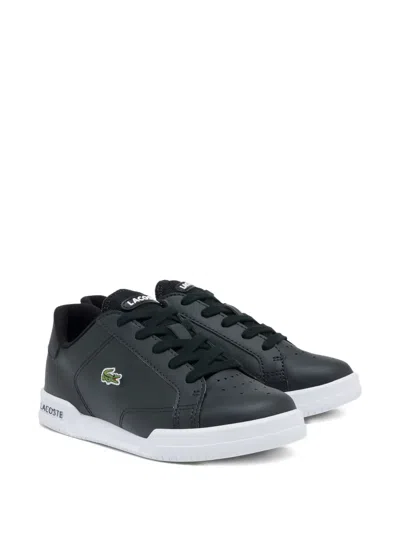 Lacoste Kids' Logo-patch Perforated Sneakers In Black