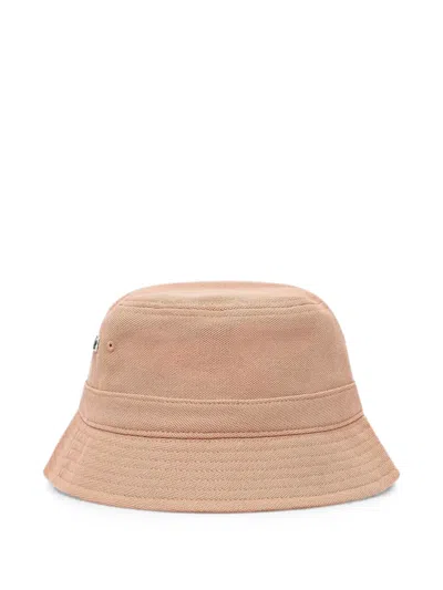 Lacoste Logo-patch Piqué Bucket Hat In Neutral