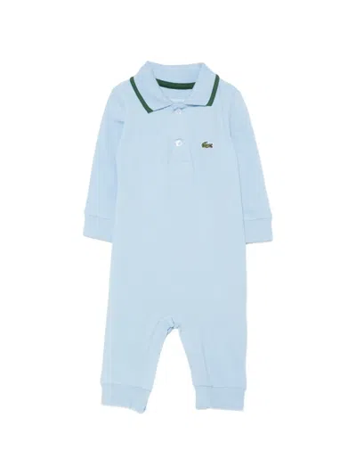 Lacoste Babies' Logo-patch Piqué Jumpsuit In Blue