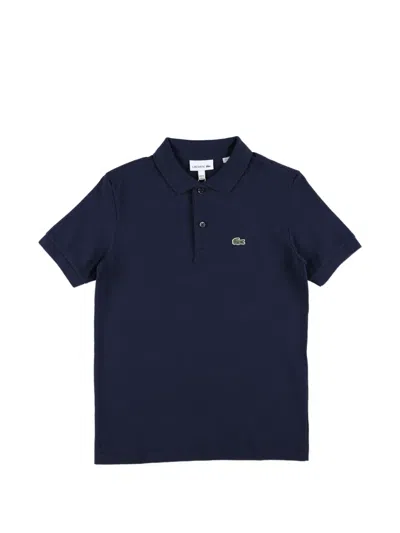 Lacoste Kids' Logo-patch Piqué Polo Shirt In Blue