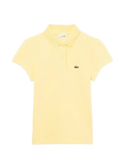 Lacoste Kids' Logo-patch Piqué Polo Shirt In Yellow