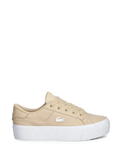 Lacoste Logo-patch Platform Sneakers In Brown