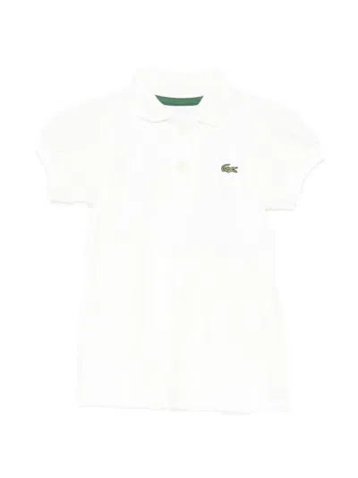 Lacoste Babies' Logo-patch Pleated Dress In White