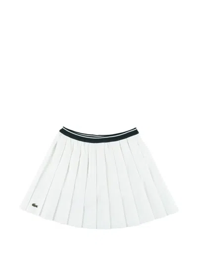 Lacoste Kids'  Girls Pleated Oxford Tennis Skirt In White