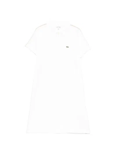 Lacoste Kids' Logo-patch Polo Dress In White