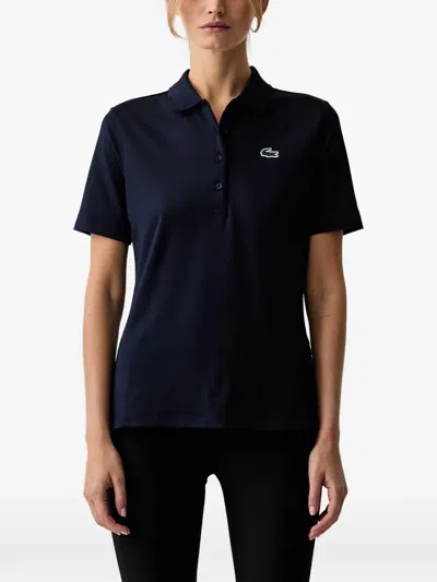 Lacoste Logo-patch Polo Shirt In Black