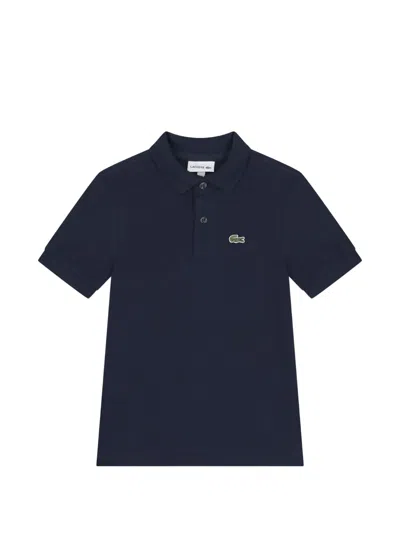 Lacoste Kids' Logo-patch Polo Shirt In Blue