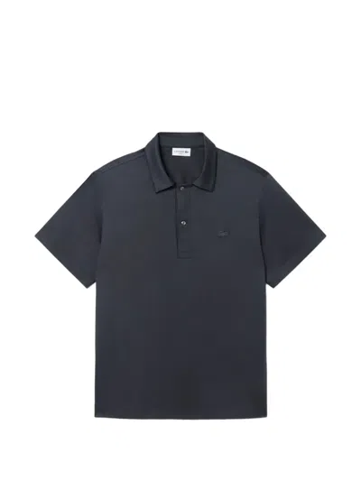 Lacoste Logo-patch Polo Shirt In Gray