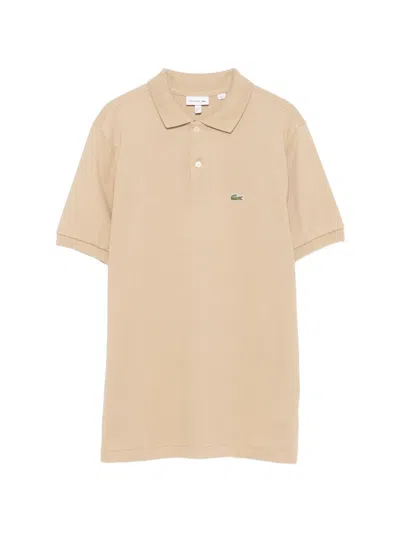Lacoste Logo-patch Polo Shirt In Neutral