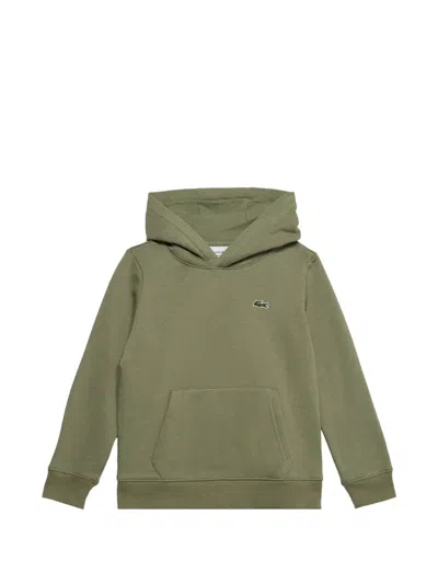 Lacoste Kids' Logo-patch Pouch-pocket Hoodie In Green