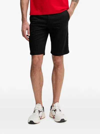 Lacoste Logo-patch Shorts In Black