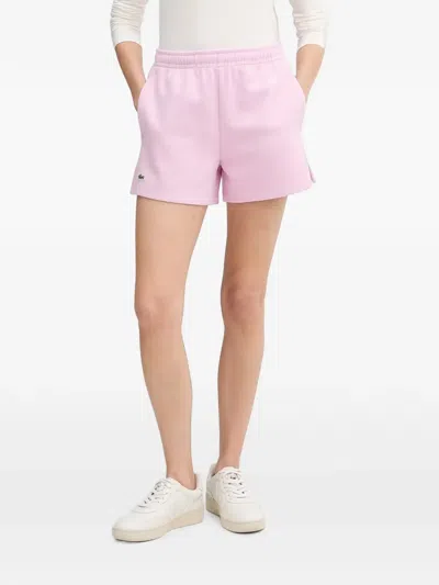 Lacoste Logo-patch Shorts In Pink