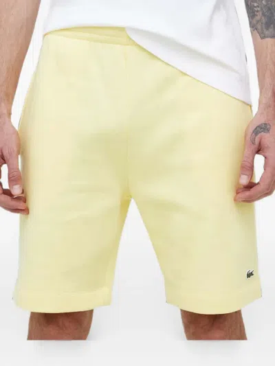 Lacoste Logo-patch Shorts In Burgundy
