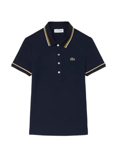 Lacoste Logo-patch Short-sleeve Polo Shirt In Blue