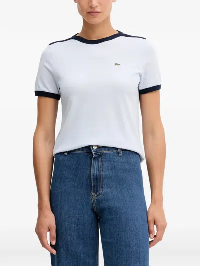 Lacoste Logo-patch Short-sleeve T-shirt In White