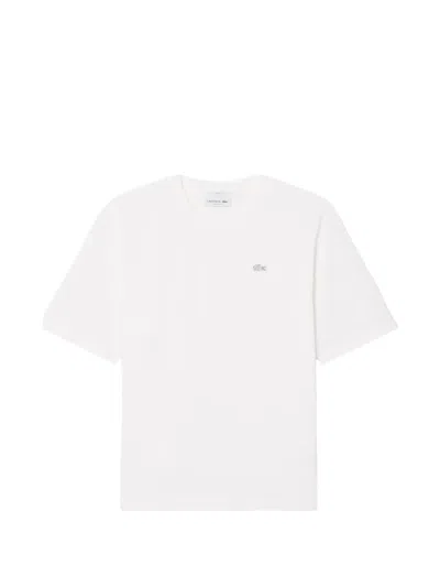 Lacoste Logo-patch Short-sleeve T-shirt In White