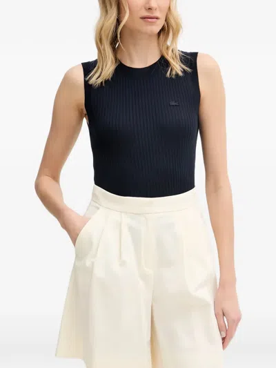 Lacoste Logo-patch Sleeveless Sweater In Multi