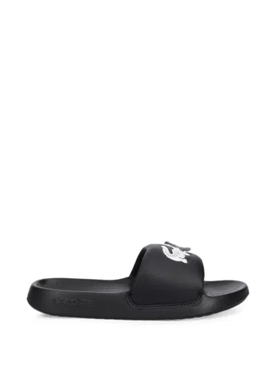 Lacoste Logo-patch Slides In Black