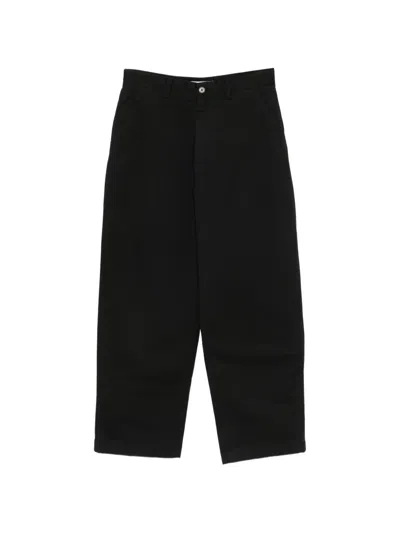 Lacoste Logo-patch Straight-leg Trousers In Black