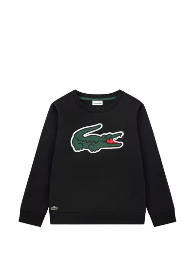 Lacoste Kids' Logo-patch Sweater In Black