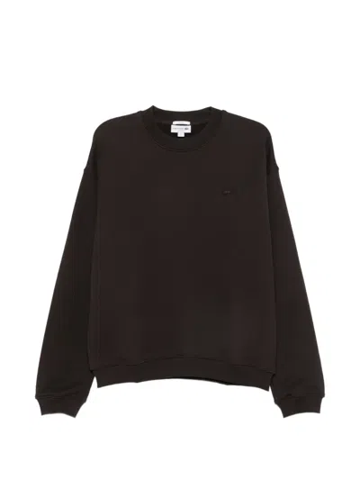 Lacoste Logo-patch Sweatshirt In Brown