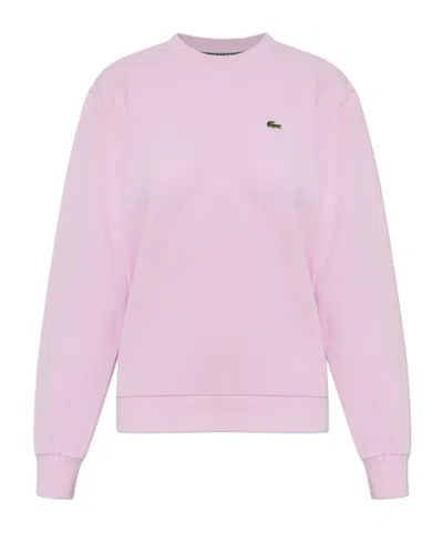 Lacoste Logo-patch Sweatshirt In Pink