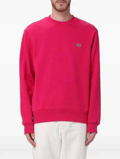 Lacoste Logo-patch Sweatshirt In Pink