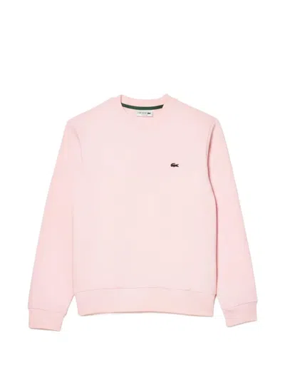 Lacoste Logo-patch Sweatshirt In Pink