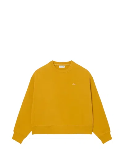 Lacoste Logo-patch Sweatshirt In Yellow
