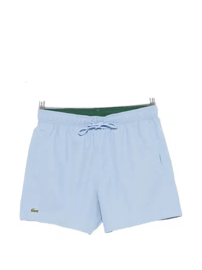 Lacoste Logo-patch Swim Shorts In Blue
