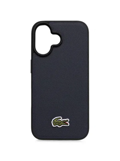 Lacoste Logo-patch Textured Iphone 16 Case In White