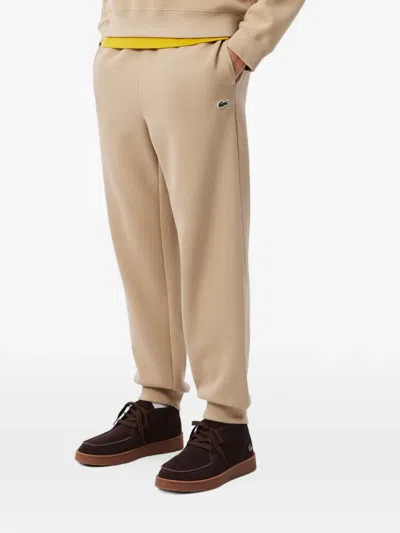 Lacoste Logo-patch Track Pants In Neutral
