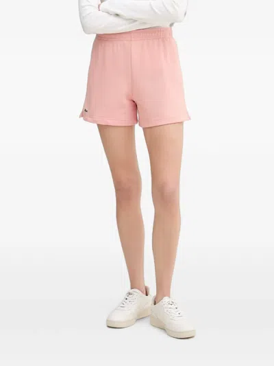 Lacoste Logo-patch Track Shorts In Pink