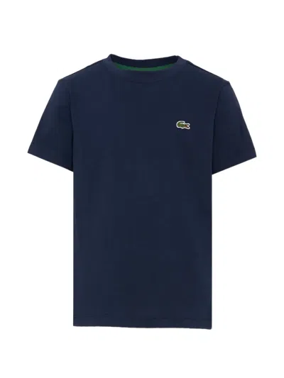 Lacoste Kids' Logo-patch T-shirt In Blue