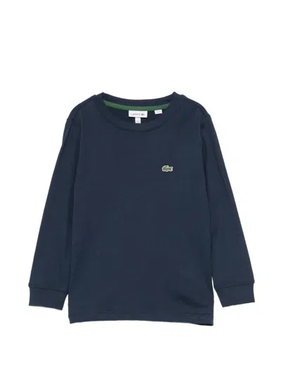 Lacoste Kids' Logo-patch T-shirt In Blue