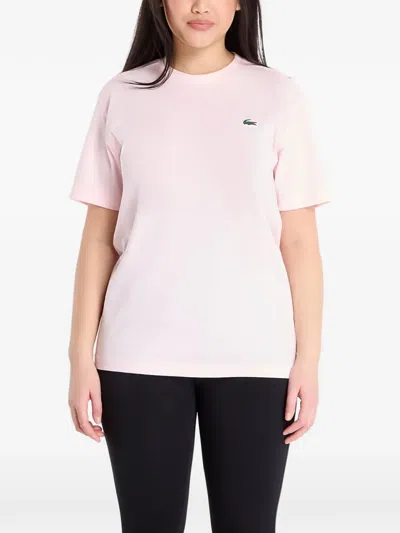 Lacoste Logo-patch T-shirt In Pink