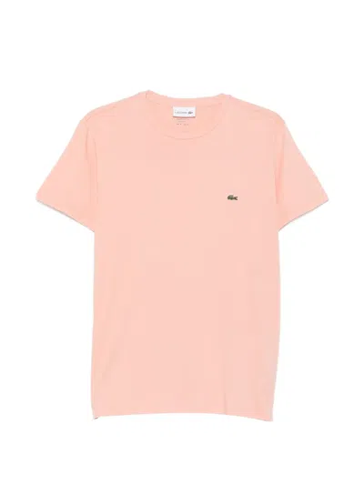 Lacoste Logo-patch T-shirt In Pink