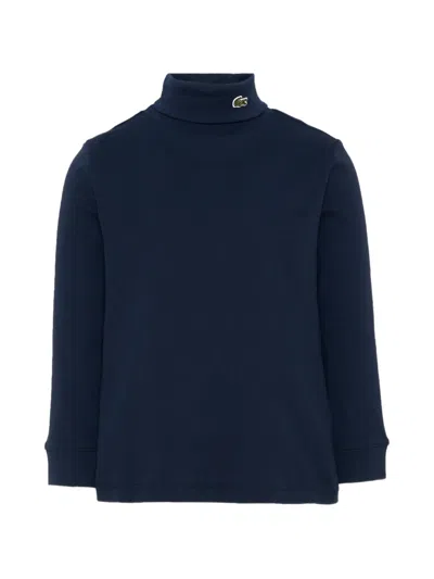 Lacoste Kids' Logo-patch Turtleneck Sweater In Blue