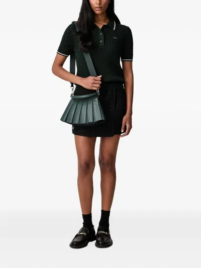 Lacoste Logo-patch Wrap Skirt In Black