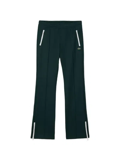 Lacoste Logo-patch Zip-detail Track Pants In Green