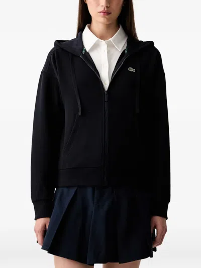 Lacoste Logo-patch Zip-up Hoodie In Multi