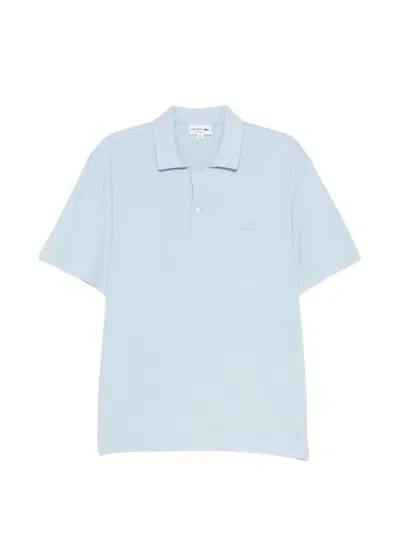 Lacoste Logo-patched Short-sleeve Polo Shirt In Blue