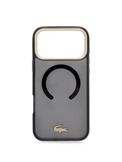 Lacoste Logo-plaque Iphone Case In Gray