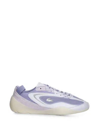 Lacoste Logo-plaque Panelled Sneakers In Purple