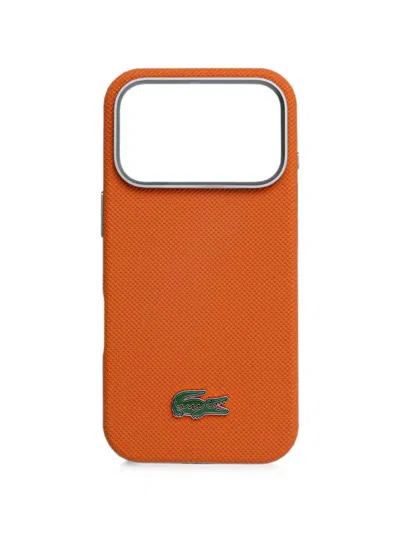 Lacoste Logo-plaque Piqué Iphone 17 Pro Case In Metallic