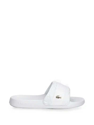 Lacoste Logo-plaque Slides In White